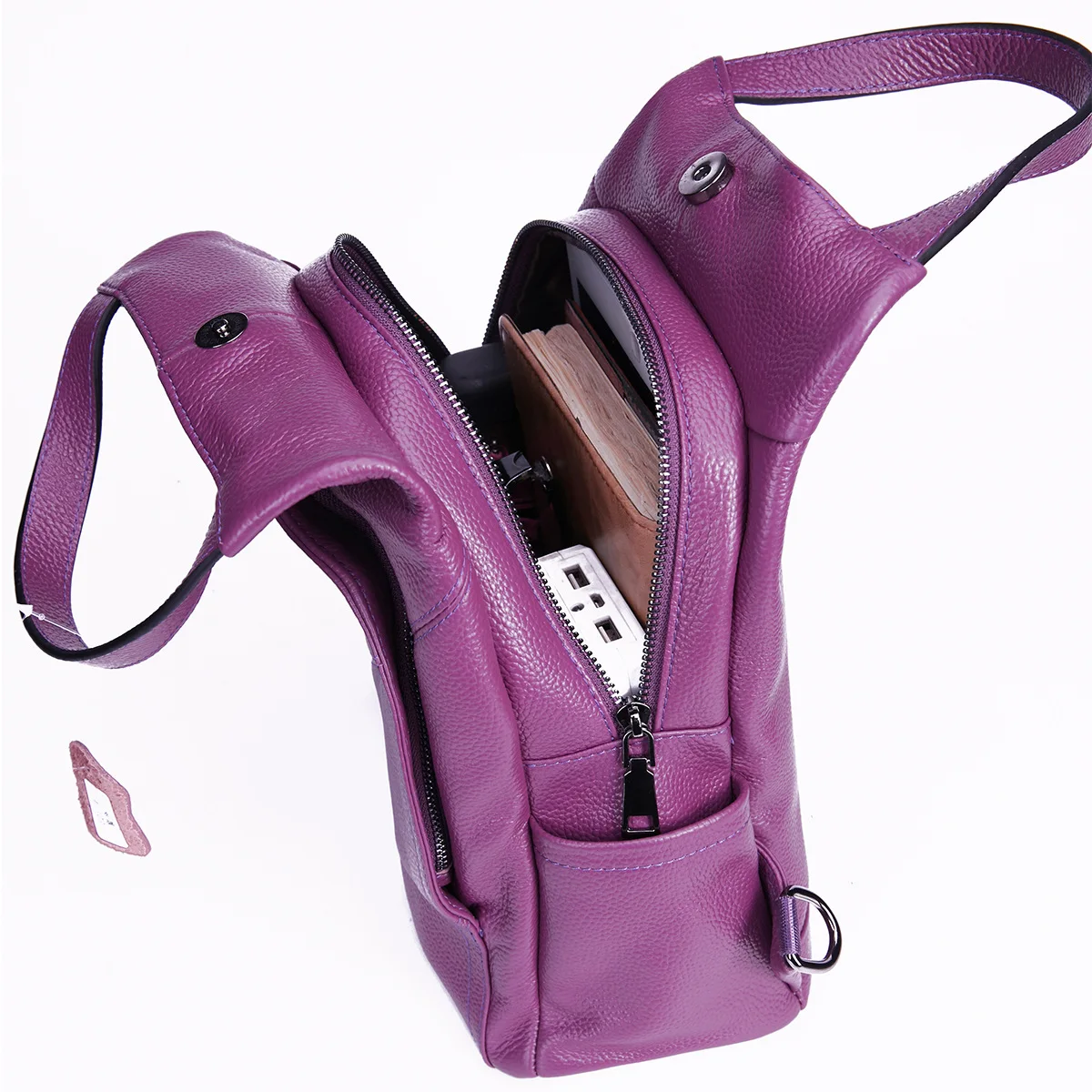 Однотонный Многофункциональный школьный дорожный рюкзак из натуральной кожи