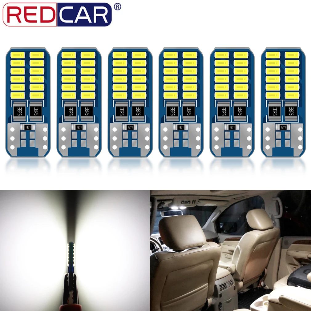 6 шт. Автомобильные светодиодные лампы T10 Canbus W5W 24smd 3014smd 194 168 | Автомобили и