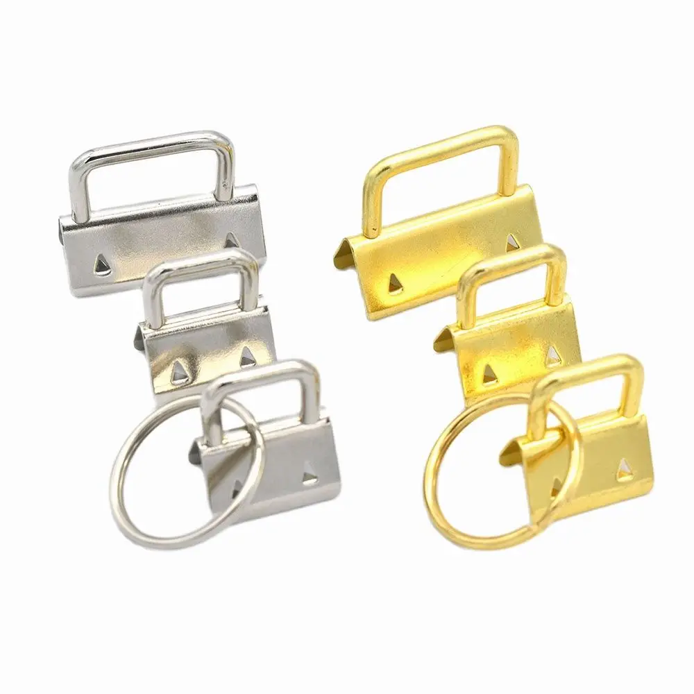 

20/32mm Silver Key Fob Hardware with Key Rings Sets metal keychain hardware for webbing lanyard key ring handmade - 10pcs
