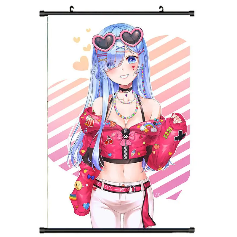 Аниме Re Zero Rem Ram ART настенный свиток для дома постер на заказ декор 60x90 см подвесное