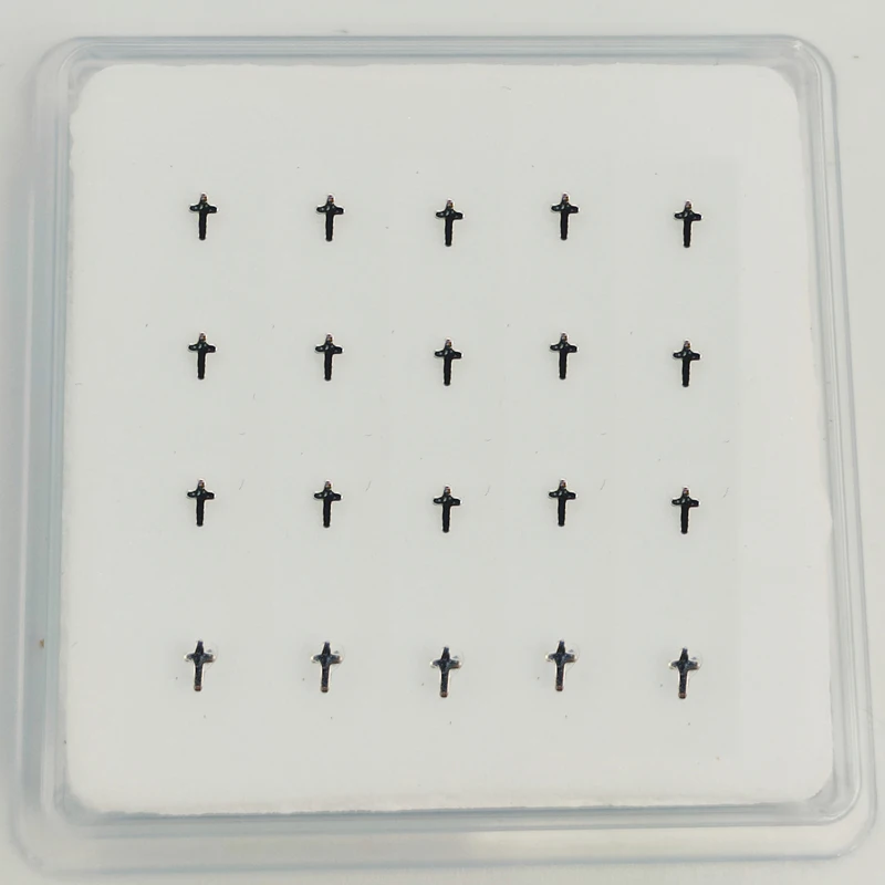 

925 Sterling Silver Plain cross tiny nose stud fashion body piercing jewelry Nostril Stud 20pcs/pack