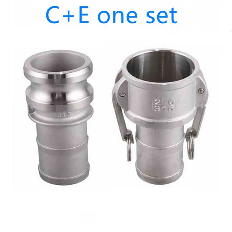 

C + E Один комплект адаптера Camlock Homebrew 304 Разъем из нержавеющей стали БЫСТРОРАЗЪЕМНАЯ муфта 1/2 "3/4" 1 "1-1/4" 1-1/2"
