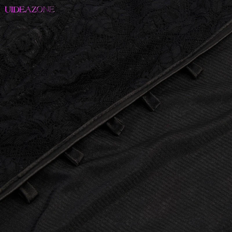 UIDEAZONE винтажное черное платье для женщин с расклешенными рукавами из кусков