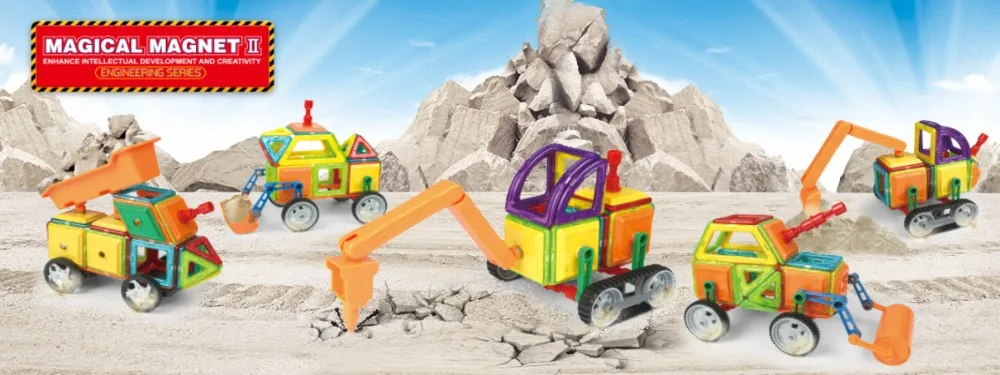 BD бренд 162 шт. магические магнитные блоки инженерный грузовик 3D DIY игрушки Магнитные строительные блоки игрушки