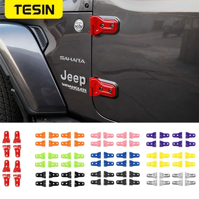 

TESIN Car Exterior Accessories For Jeep Gladiator JT Car Door Hinge Protector Trim Cover Stickers Kit For Jeep Wrangler JL 2018+