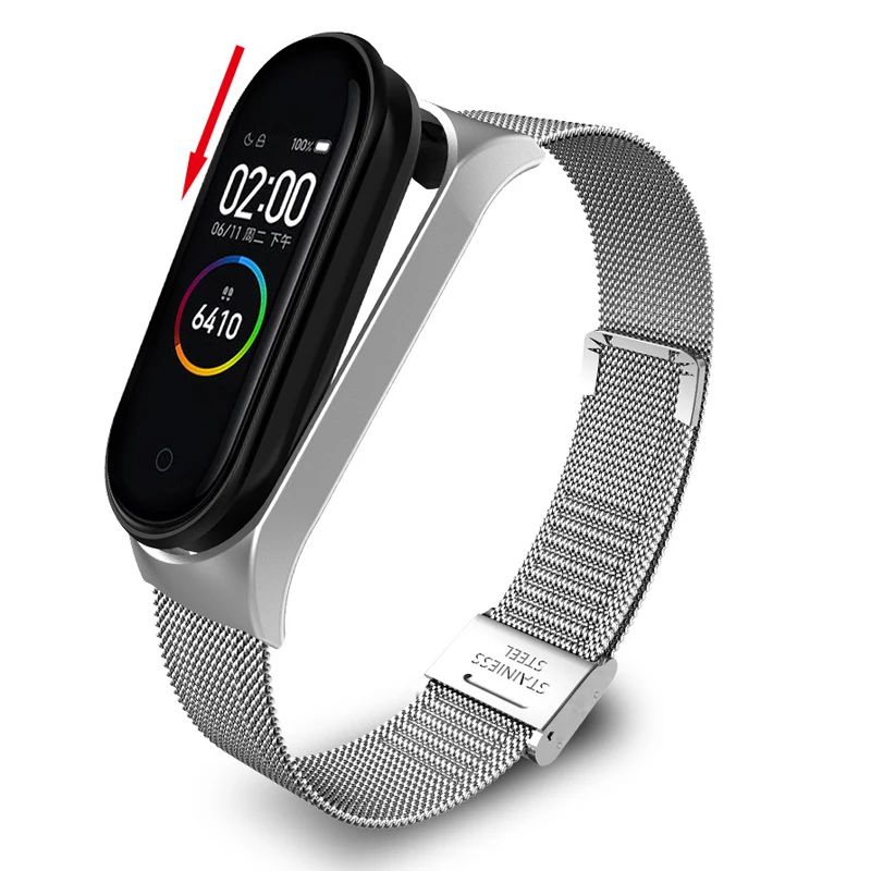

Milanese Strap For Xiaomi Mi Band 3 4 Wrist Metal Bracelet Stainless Steel MIband for Mi Band 4 3 Strap Wristbands Silver Black