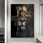 Мотивирующая цитата в виде льва, искусство на холсте, Декоративная Настенная картина, офисное и домашнее украшение