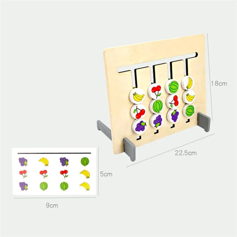 

Montessori Toy Colors and Fruits Double Sided Matching Game Logical Reasoning Training Kids Educational Toys Children Wooden Toy