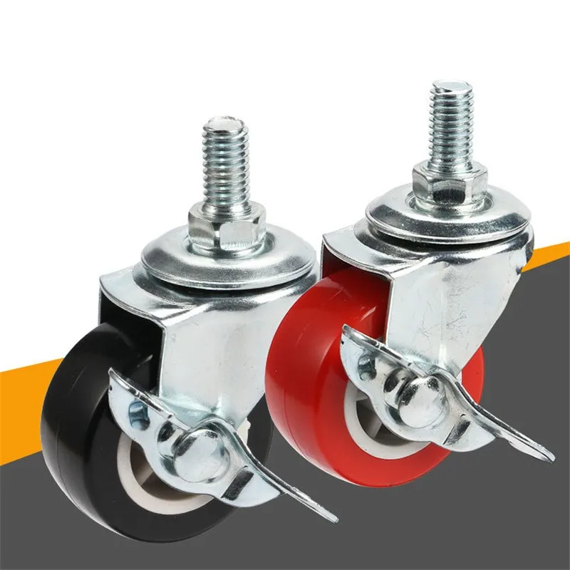 

4 Pcs/Lot 1.5 Inch Pvc Screw Side Brake Universal Wheel Furniture / Jewelry Display Rack Caster