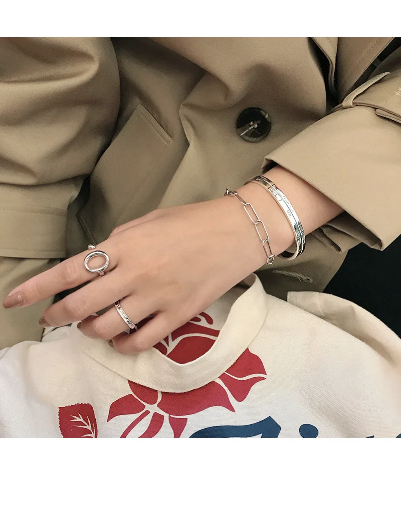 SHANICE чистого серебра 925 пробы, винтажные английские римские цифры, браслеты-манжеты для женщин, браслет панка, ювелирное изделие, подарок