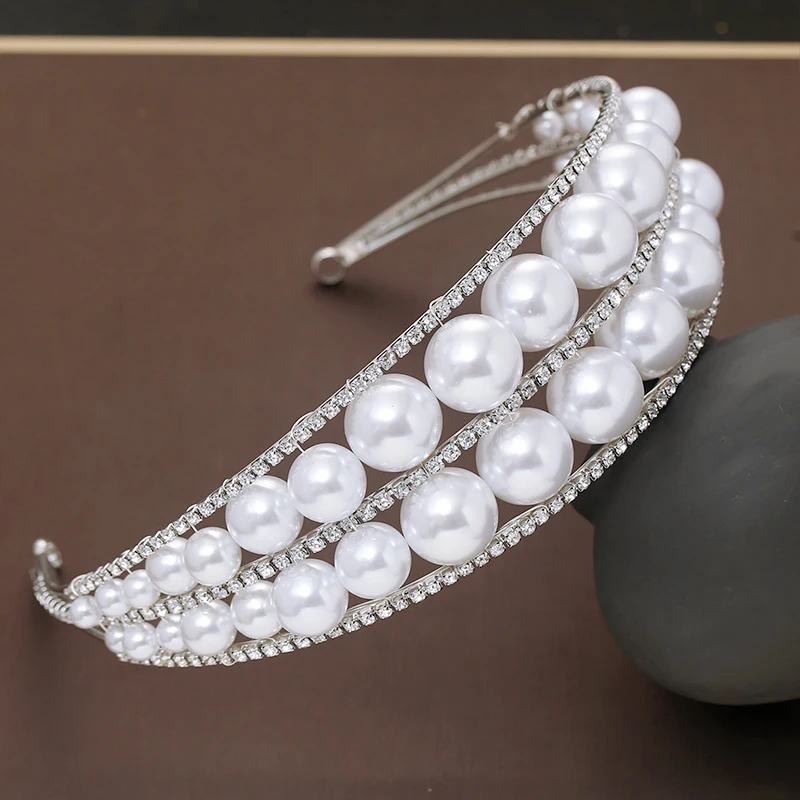 Свадебная повязка на голову золотые аксессуары для волос ручная работа