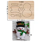 Новые рождественские деревянные штампы снеговика для скрапбукинга разных размеров V-8095
