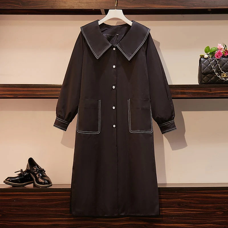 Женский Длинный тренчкот осень 2020 модная однобортная свободная повседневная