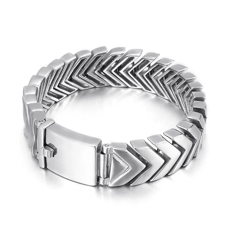 

18mm 316L Stainless Steel Charm Bracelets Cool Men's Steel High Quality Biker Man Simple Charms Men Bracelet