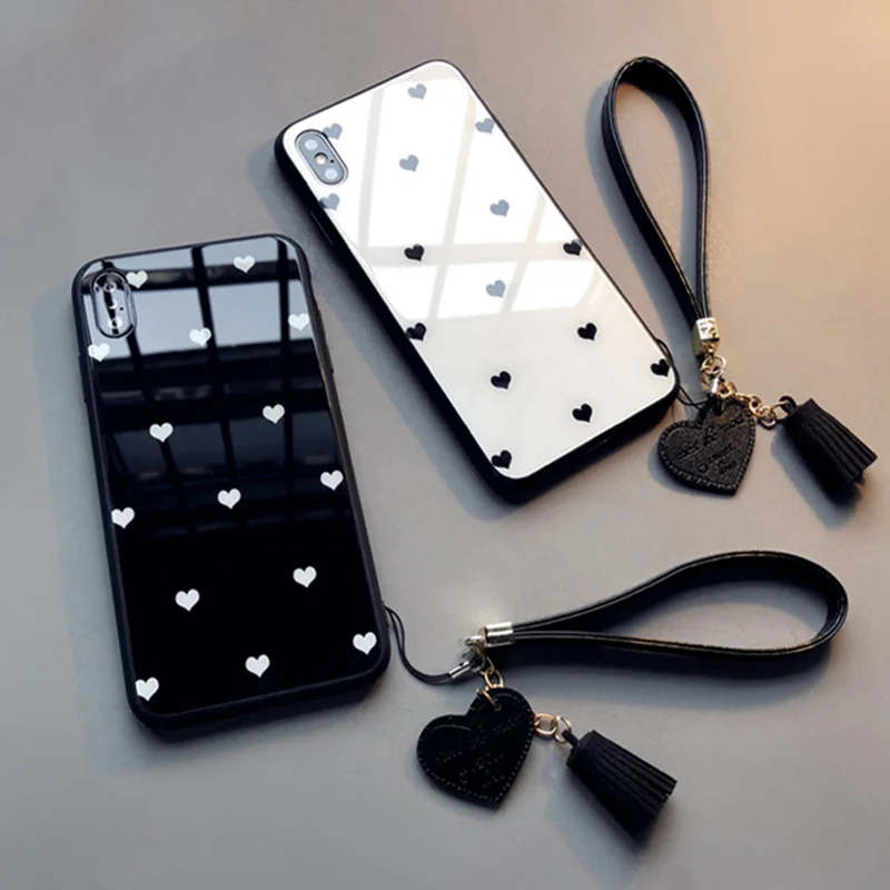 

For Samsung A31 A21S A51 71 5G A01 A11 A21 Case small Love Heart Hard Glass Cover For Samsung A10 A70 A20S A30 A30S A40 A50 A50S