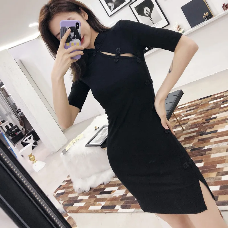 Китайское женское платье с коротким рукавом cheongsam улучшенное платье в китайском стиле винтажное женское платье с цветами qipao vestidos
