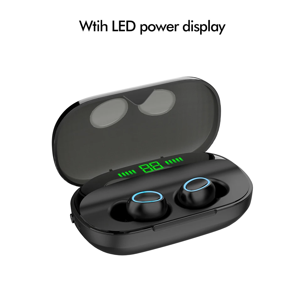 Беспроводные bluetooth-наушники ROCK HD с объемным стерео шумоподавлением, игровая гарнитура с микрофоном, водонепроницаемые наушники - Цвет: With LED Display