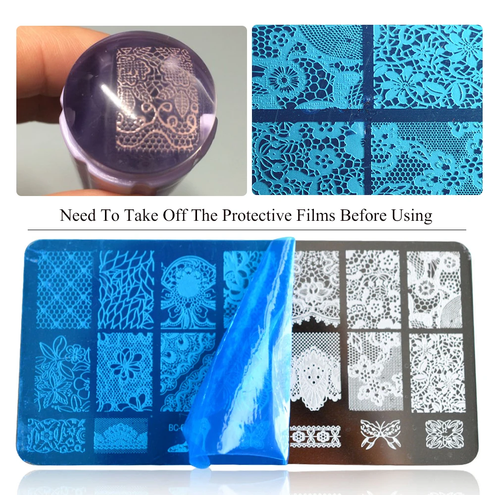 1 шт. пластина для стемпинга нейл арта шаблон кружева Цветочная линия изображения