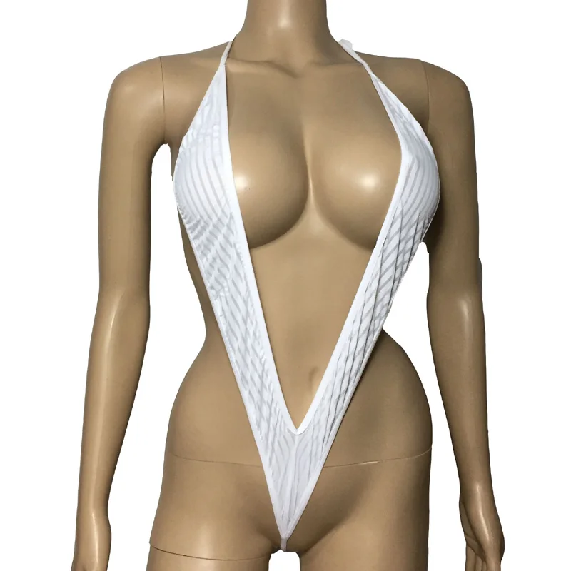 Сексуальное эротическое нижнее белье в Вертикальную Полоску с глубоким