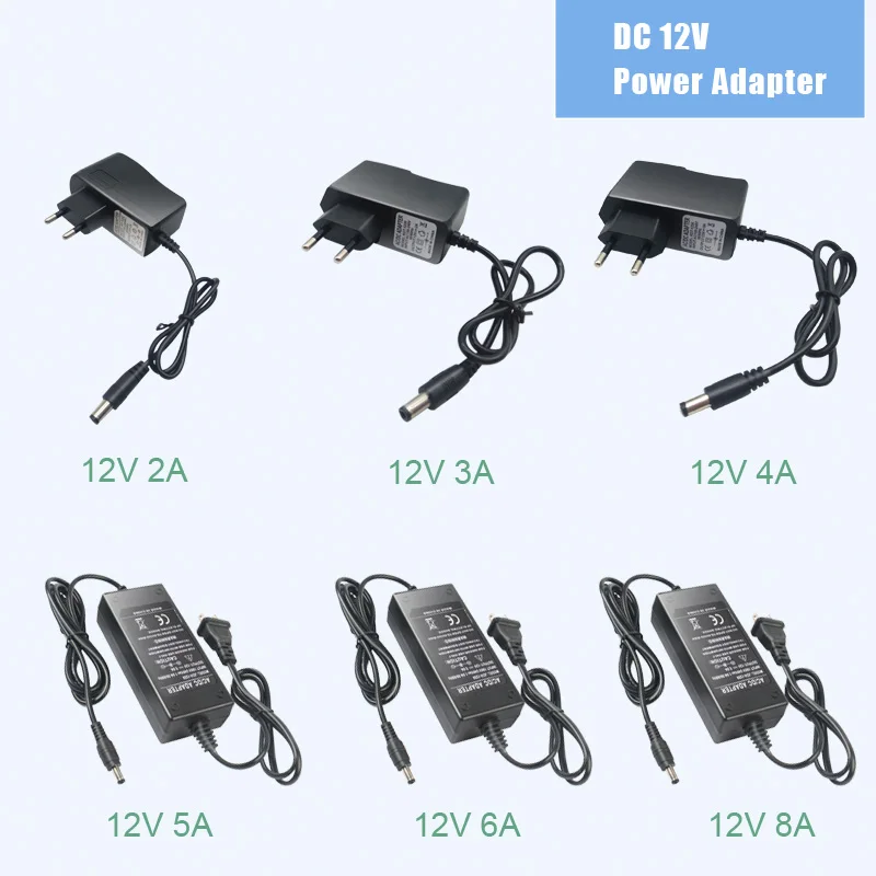 1 шт. 1A 2A 3A 5A 6A 8A Питание адаптер AC100V 240V переменного тока в постоянный 12В светильник