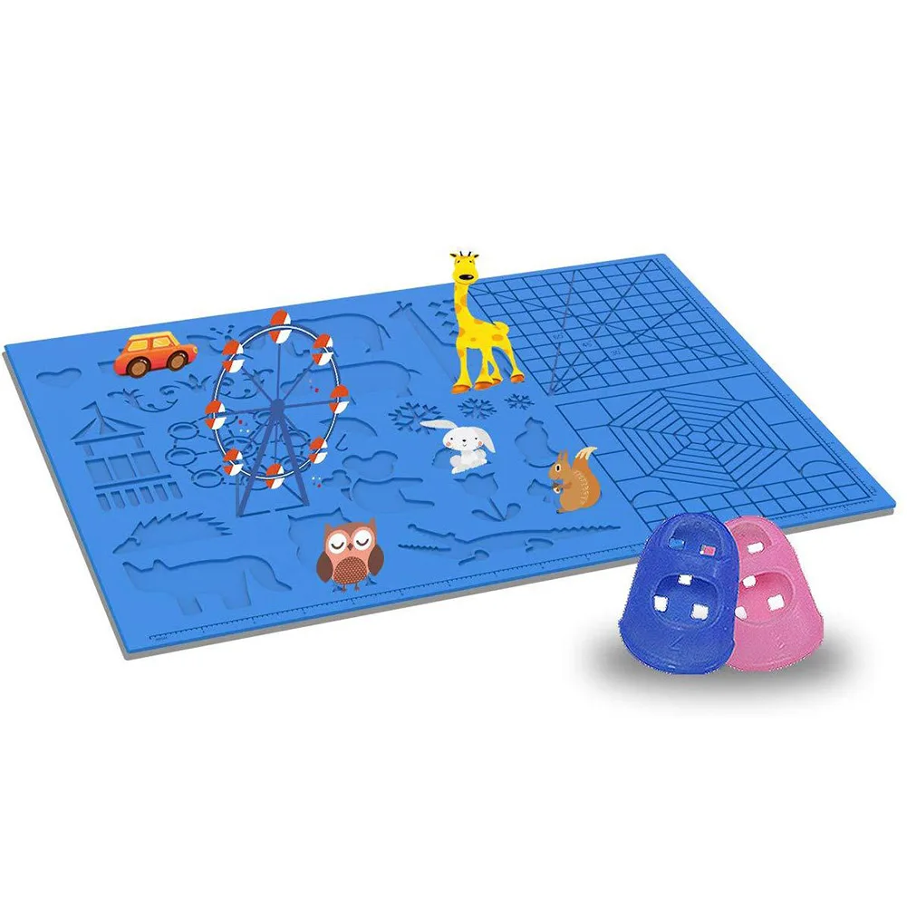 

3D Printing Pen Basic Graphics Silicone Copy Drawing Board Mat with Finger Caps