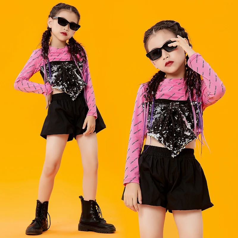 

Girls Jazz Dance Costumes Hip-Hop Cheerleaders Costumes Catwalk Fashion Model Stage Costumes Hip Hop Dance Rave Clothes DQS8176