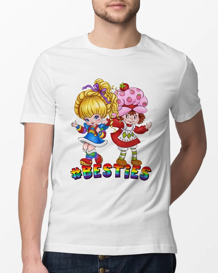 2019 модная мужская футболка Радужный Брит клубника короткий торт Besties