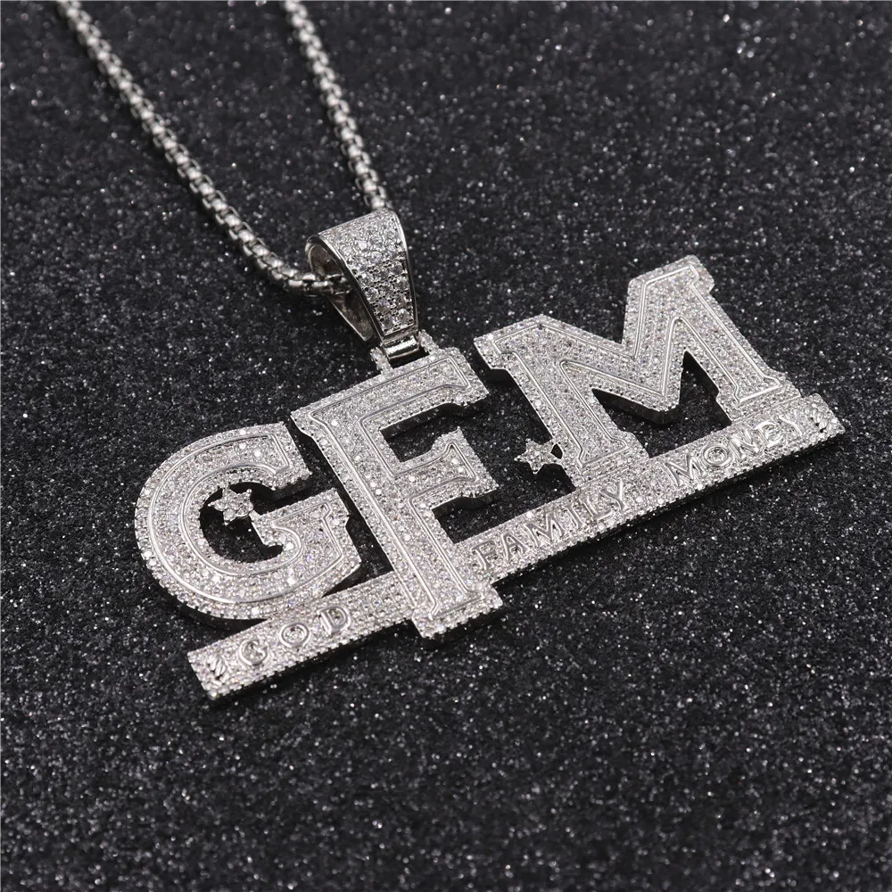 

Men Moores jewelry iced out God Family Money Pendants necklaces Zircon letters pendants necklace gifts