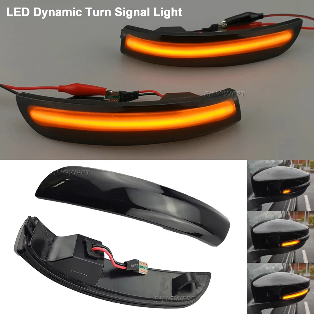 

LED Side Wing Rearview Mirror Dynamic Turn Signal Light Indicator Repeater Blinker For Ford Kuga Escape EcoSport 2013-2019