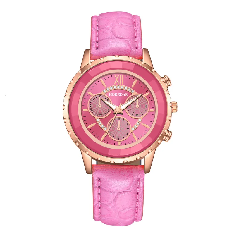 Luxury fashion casual gold women watches bracelet Women's Geneva Roman Numerals Faux Leather Analog Quartz Watch ASL |