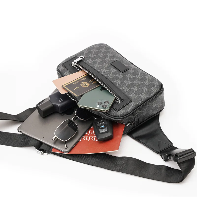 new fashion mens bag luxury brand designer single shoulder chest bag leather male crossbody chest pack street small sling bag free global shipping