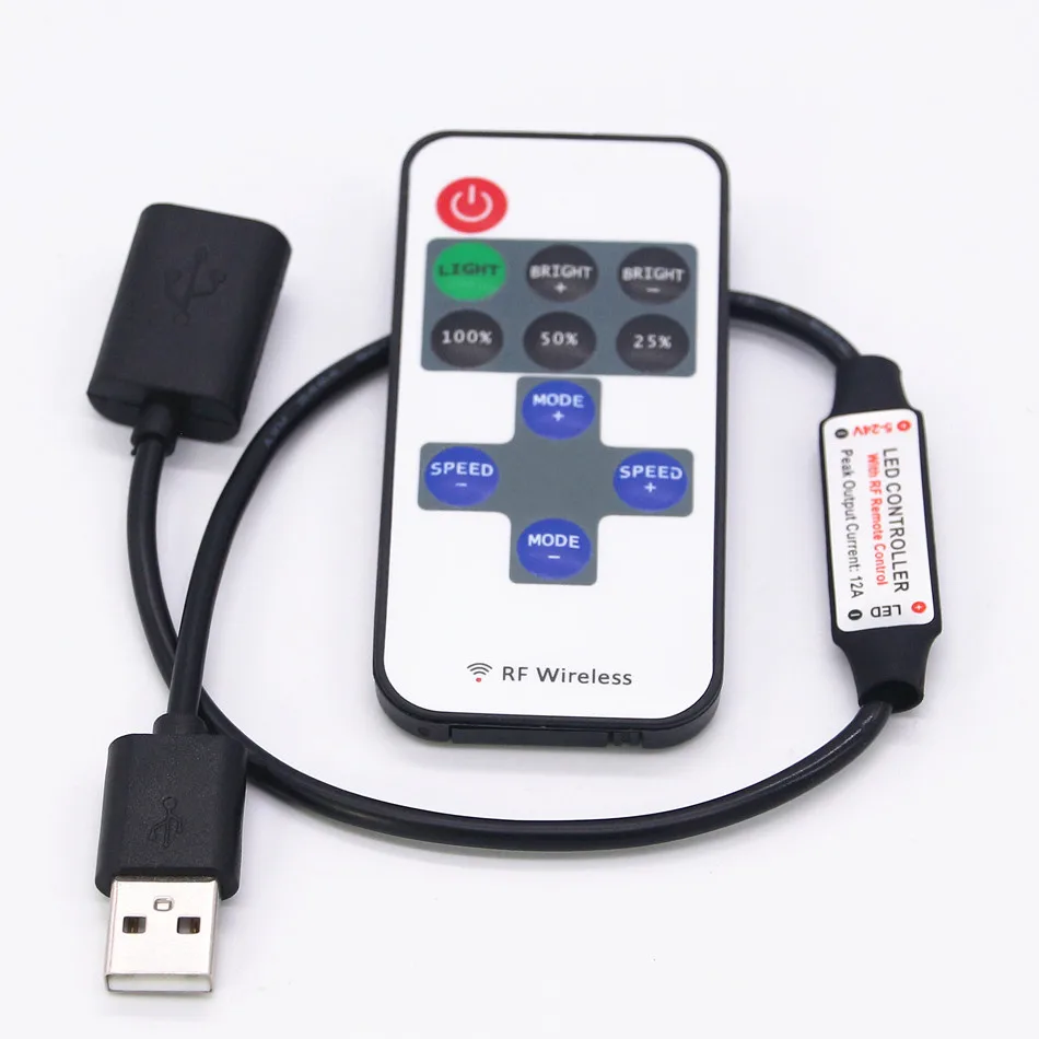 USB Светодиодная лента контроллер 11KEY RF пульт дистанционного управления 11Key