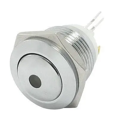 16 мм SPST Зеленый светодиодный индикатор с фиксацией металлическая кнопка