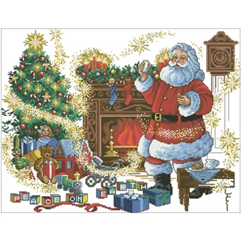 

Santa Claus Counted Cross Stitch 11CT 14CT 18CT DIY wholesale Chinese Cross Stitch Kit Embroidery Needlework Sets