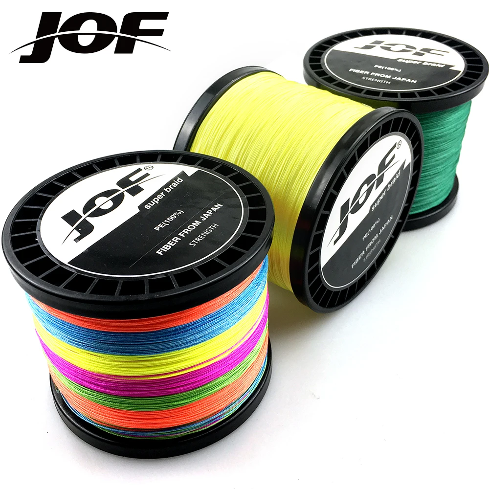 Экстремально сильная JOF PE 1000 м многоцветная плетеная леска Multifilament 22LB 31LB 39LB 43LB 52LB