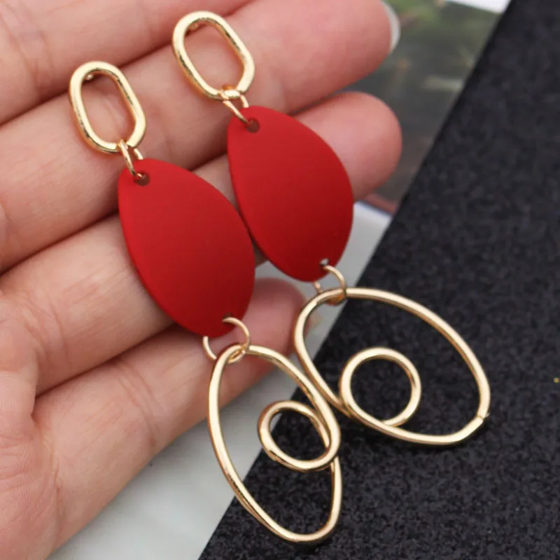 Fashion Circle Geometric Metal Earrings For Women Jewelry Personality Hanging Long Drop brincos pendientes mujer | Украшения и