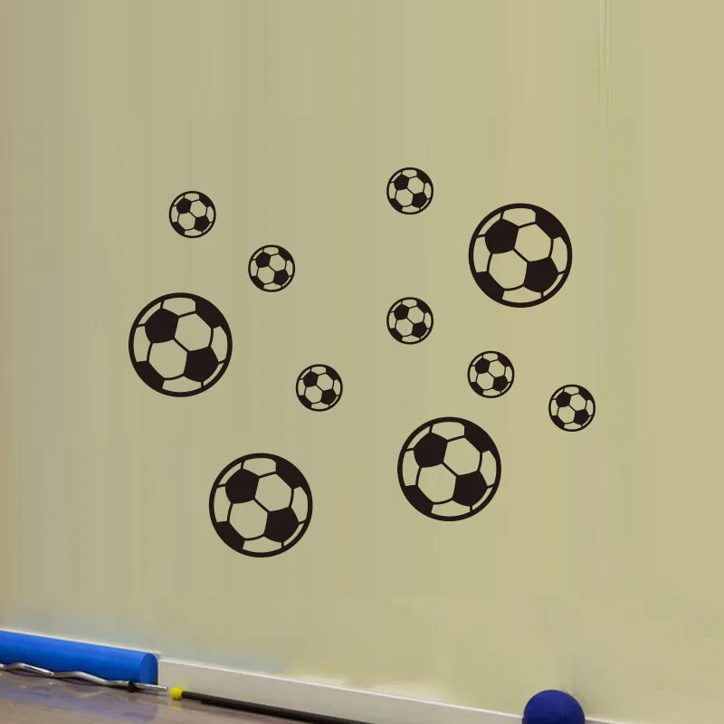 Виниловая настенная наклейка с именем футбольного мяча FC детская комната для
