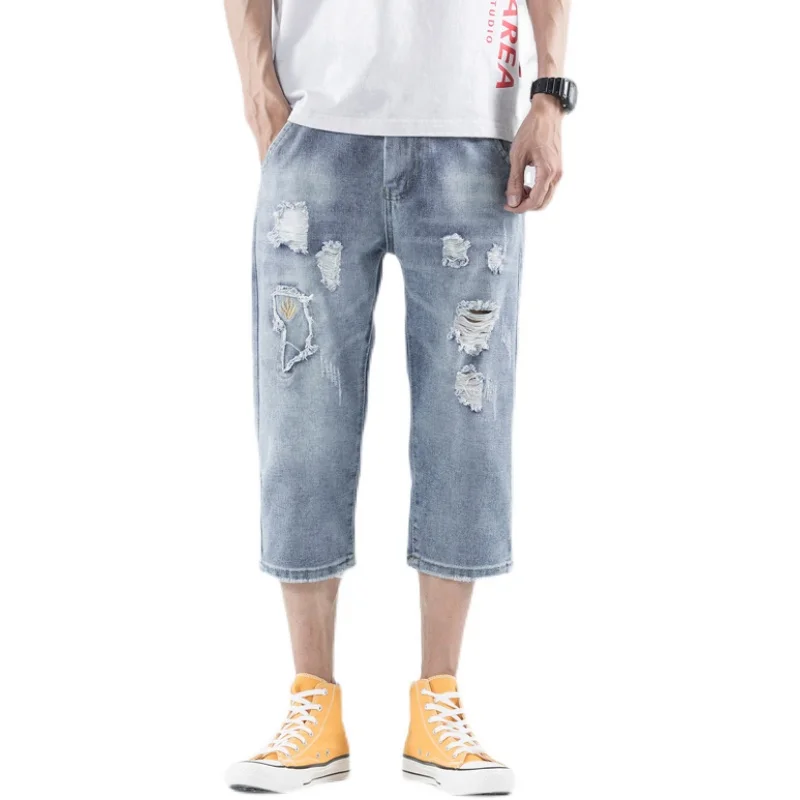 

Casual Wide Leg Oversize shorts baggy Jeans Men's pants Short Cargo Denim Overalls Jeans for Men Trousers