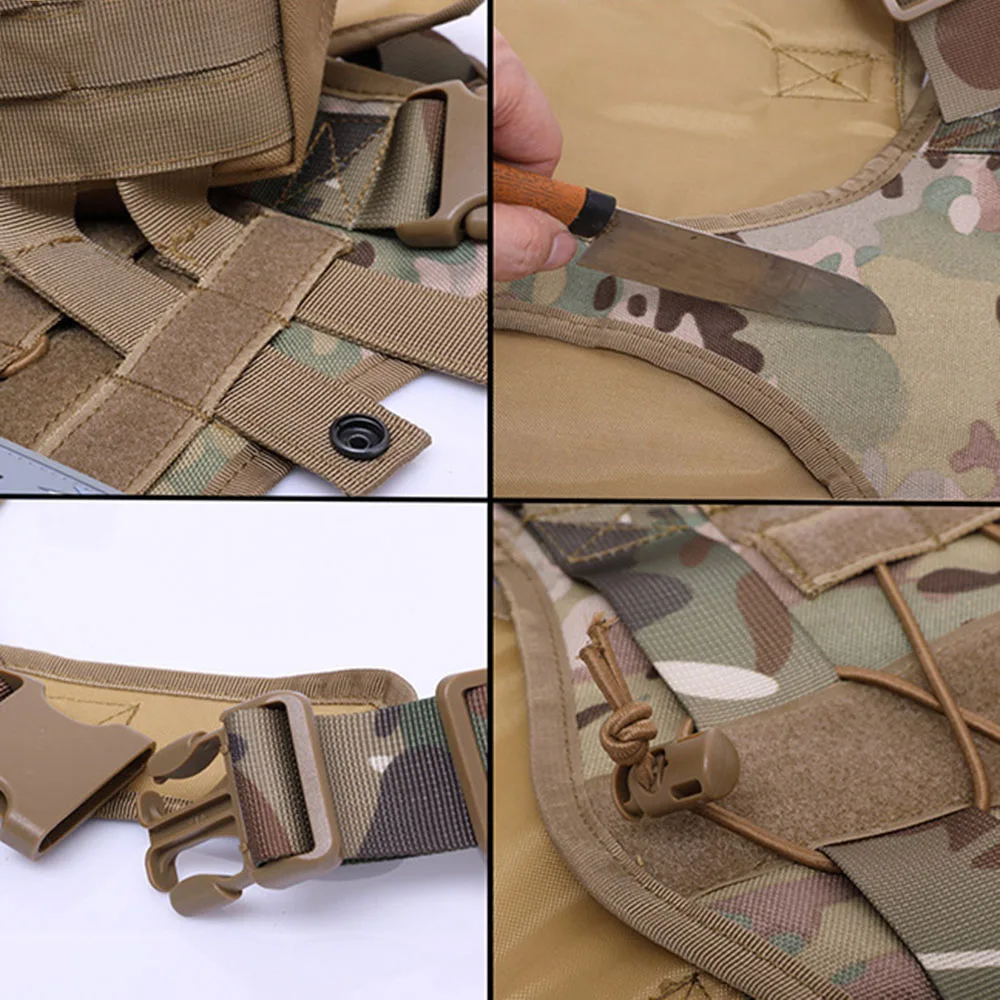 

Military Tactical Harness German Shepherd Pet Dog Vest with Handle Nylon Bungee Dog Leash Harness for Small Large Pet