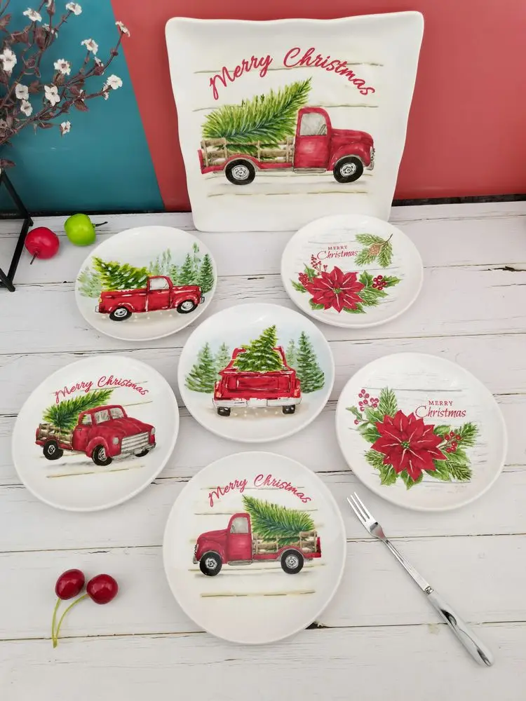 

Brand Plates Dinner Free Shipping Cheap Kids Dinnerware Crockery Dish Set Christmas Talerze Obiadowe Kitchen Utensils XR50PZ
