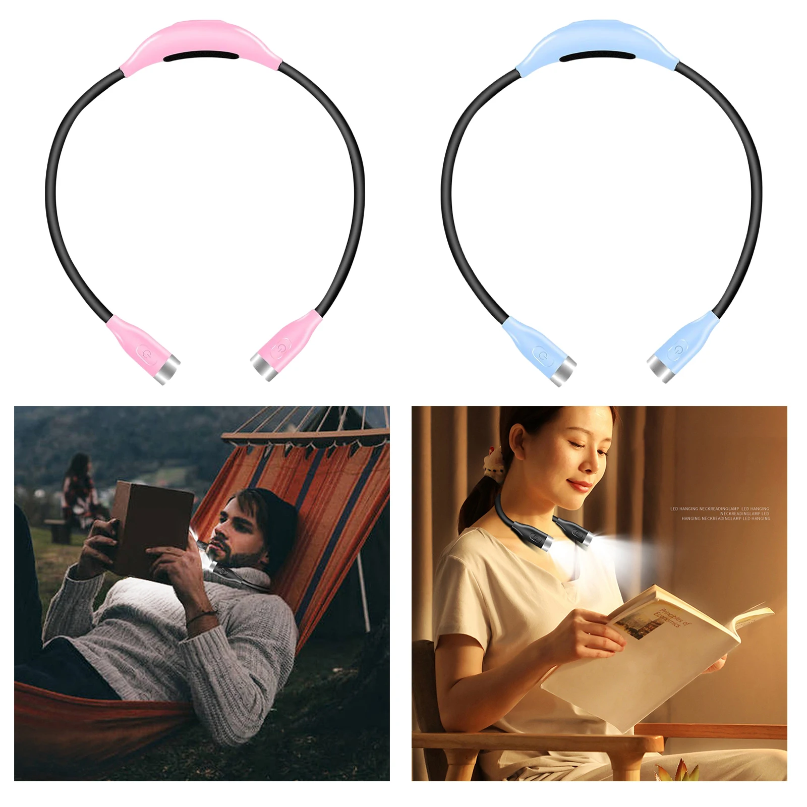 

Hands Free Portable Reading Book Light Rechargeable Lamp Hiking Fishing