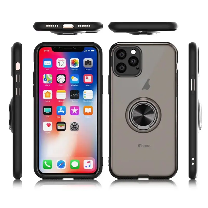 Магнитный чехол-подставка для телефона для iPhone 11 Pro Max кольцо на палец прозрачная броня для iPhone 11 Pro 7 8 6 6S Plus XR XS Max X