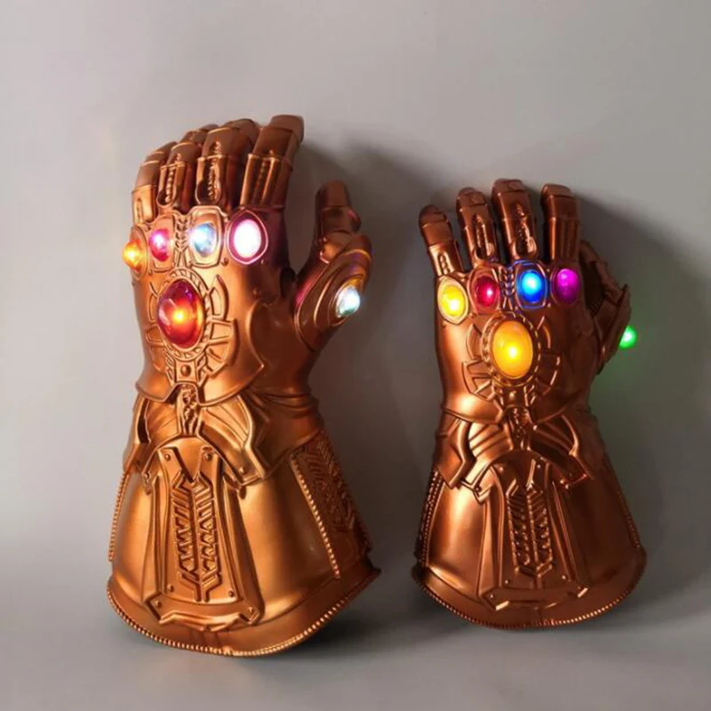 

LED Light Thanos Infinity Gauntlet Infinity War Cosplay LED Gloves PVC Action Figure Model Toys Gift Adult Kids Halloween Props