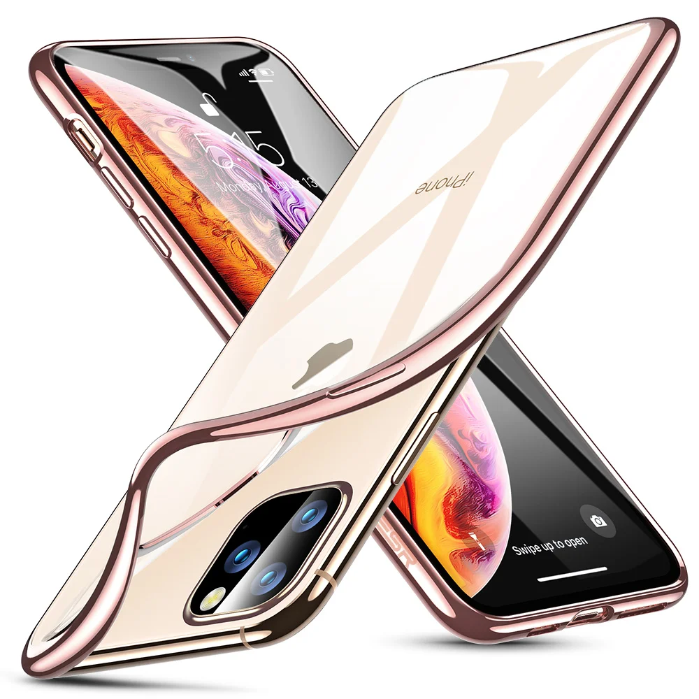 Rose Gold Чехол ESR для iPhone 11 Pro Max, мягкий чехол из ТПУ с рамкой для телефона iPhone 11 Pro, Роскошный ультра тонкий полный Чехол для iPhone 11 - Цвет: Rose Gold