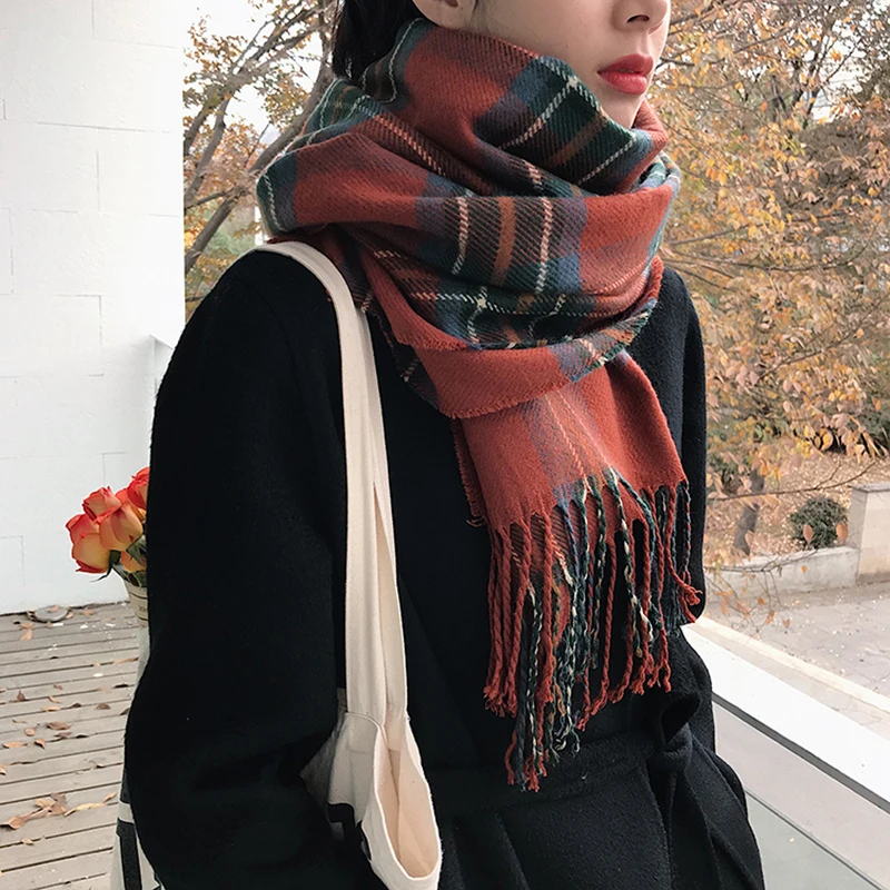 Новинка 2020 классический брендовый шарф шотландский клетчатый зимний для мужчин