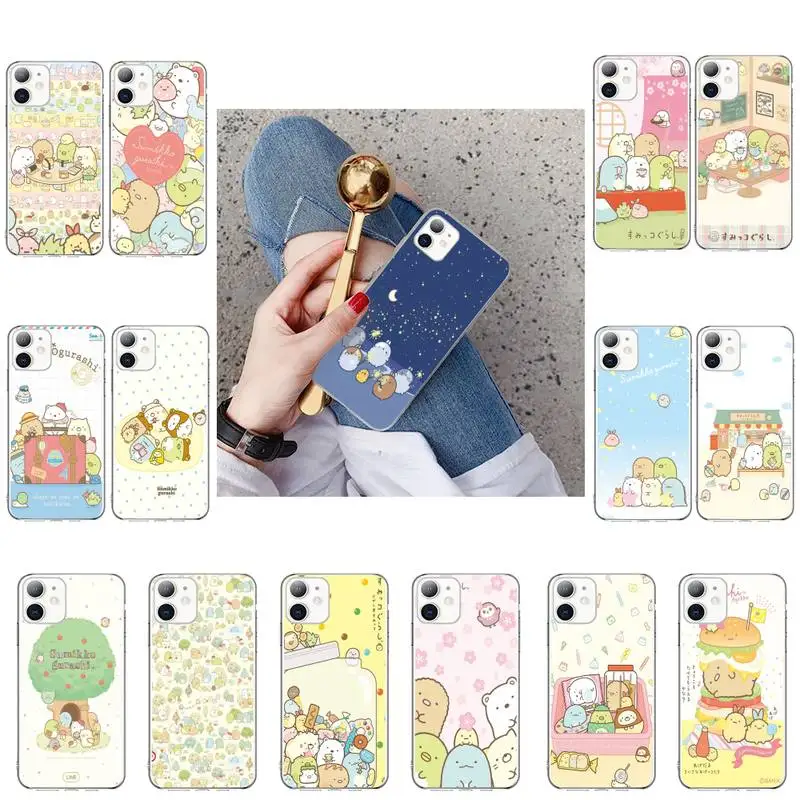 

Japan Cartoon Sumikko Gurashi Phone Case for iphone 13 X XS MAX 6 6s 7 7plus 8 8 Plus 5 5S se 2020 11 12pro max xr Funda cases