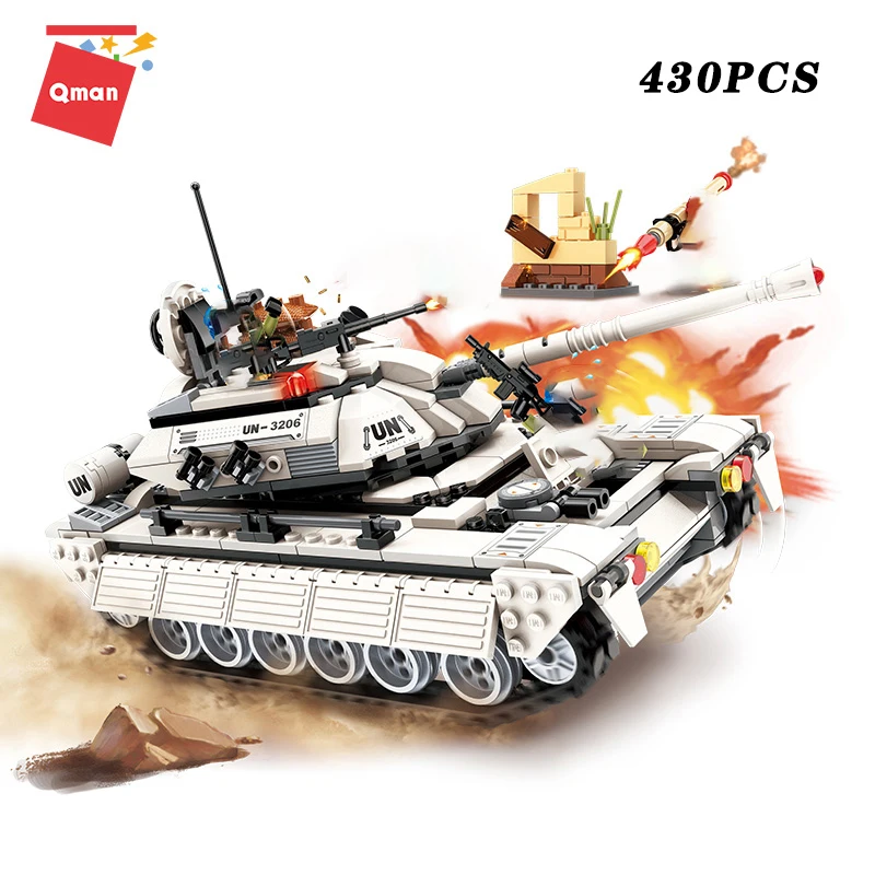 Qman военные образовательные строительные блоки войны панцирный Танк Чинук