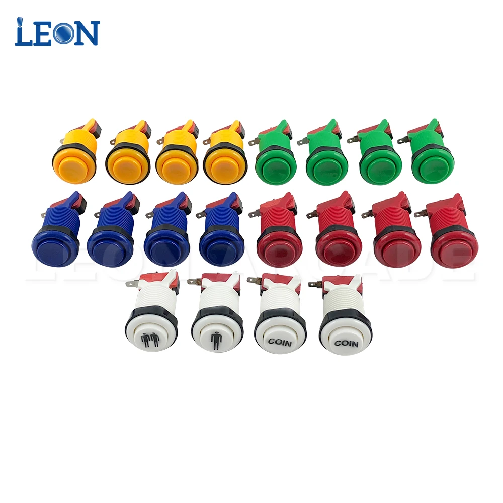 Аркадные кнопки Happ 30 шт. аркадные набор сделай сам для Pandora 9s Jamma 28 мм с монтажным