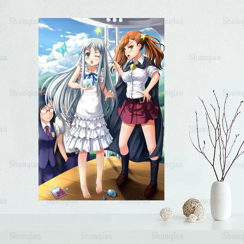 

New Anohana Poster Custom Satin Poster New Arrival Print Cloth Canvas Fabric Wall Poster No Frame Bedroom Home Decoration 0422