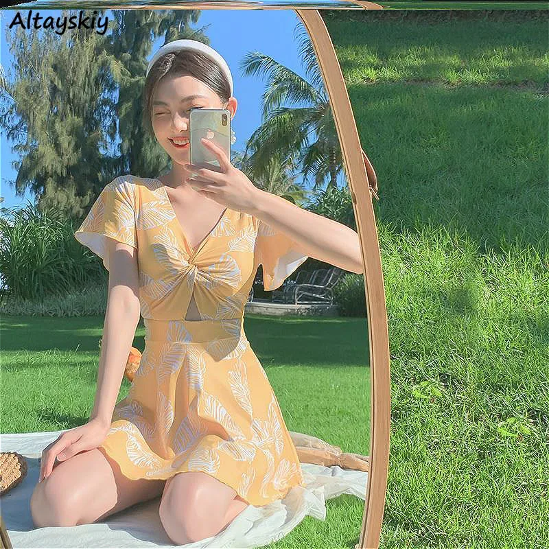 

Женская накидка с принтом, летняя одежда для плавания в стиле девушки Мори, с V-образным вырезом и высокой талией, сексуальная, горячая Распр...